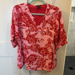 Embellished Red and Pink Top